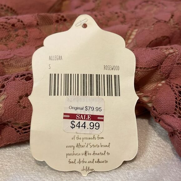 Altar’d State- NWT Allegra Rosewood Mock Neck Lace Dress Back Zipper- Size Small - Picture 8 of 10